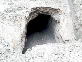 This tunnel was found under the professional building in Stony Plain earlier this month. Workers and residents have speculated it may have been used in attempt to rob the bank which once occupied the space, though that is not confirmed at the moment.