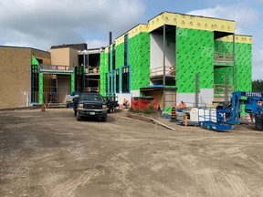 Renovations at Stratford Intermediate School (formerly Stratford Central Secondary School) continue this week as staff and students across the Avon Maitland District School Board prepare to return to school in two-to-three weeks' time. (Cory Smith/The Beacon Herald)