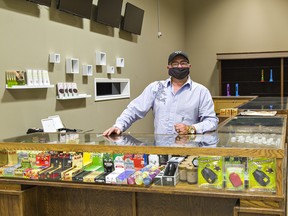 Jason Kane, manager of Capturing Eden Cannabis on Queensway West in Simcoe says the store will open Friday, September 4 to sell accessories only, until they get the go-ahead from government to order their cannabis stock.