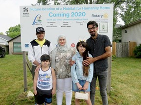 Kasra Mohammad, Jamila Youssef and their children Yadkar, Nanda and Adam will be moving to their Habitat for Humanity Sarnia-Lambton home in Petrolia in early 2021. Handout/Postmedia Network