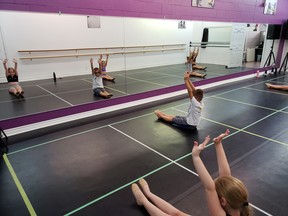 Students at Brooks Academy of Dance in Tillsonburg are physically distancing in the dance rooms. (Contributed photo)