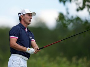 Mike Weir hits his tee shot on the eighth hole during the first round of the Charles Schwab Series at Bass Pro Shops Big Cedar Lodge at Buffalo Ridge Golf Course on August 19, 2020 in Branson, Missouri. (Photo by Stacy Revere/Getty Images)