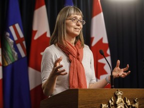 Alberta chief medical officer of health Dr. Deena Hinshaw updates media on the COVID-19 situation in Edmonton on Friday March 20, 2020.