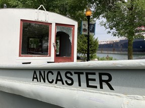 A window on the historic Ancaster tug was smashed this week outside of the CWHC. DENIS LANGLOIS