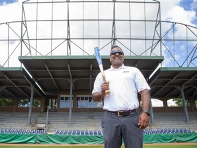 London Majors co-owner, field manager and general manager Room Chanderdat is looking forward to Friday's exhibition game at Labatt Park in London, Ont. (Derek Ruttan/The London Free Press)