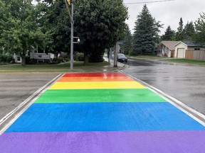 The new rainbow crosswalk in Port Elgin. SUPPLIED