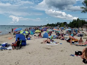 Sauble Beach looking north during the Civic holiday long weekend in 2020. (Scott Dunn/The Sun Times/Postmedia Network)