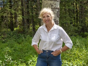 Marjorie Sutton-Bridge is an actor and director who owns Conquest Theatre, which is now offering two live one act plays in the woods at Bridge House in Canmore. photo by Pam Doyle/www.pamdoylephoto.com