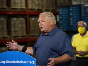 Premier Doug Ford, photographed at an announcement earlier this week, announced Thursday the provincial government is providing $6 million in grants to police services across Ontario.
FILE