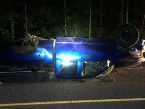 A 19-year-old Coe Hill man has been charged with impaired driving following a single-vehicle rollover on Highway 620 earlier this week.
OPP PHOTO