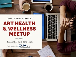 A creative community is a vibrant and resilient community, and to help ease the burden of social isolation the Quinte Arts Council is facilitating a virtual Art Health and Wellness Meet-up next month to create a safe space for attendees to share their experiences with COVID-19: their fears, anxieties and ways of coping.
SUBMITTED