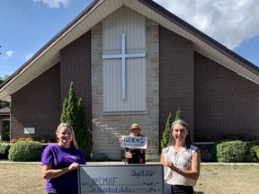 Pictured from left at the Bethany Reformed Church in Bloomfield: Carrie Koopmans, club coordinator for the Bloomfield GEMS Club; Briar Boyce, senior development officer with the PECMH Foundation and Shannon Coull, executive director of the PECMH Foundation.
ANGELA PRINZEN