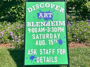 Discover Art Blenheim will be held in Blenheim, Ont., on Saturday, Aug. 15, 2020. (Facebook Photo)