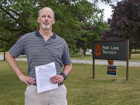 John Vice has formally served Park Lane Terrace, a long-term care home in Paris, Ontario with a lawsuit over the care his mother-in-law received before he removed her from the facility. Brian Thompson/Brantford Expositor/Postmedia Network