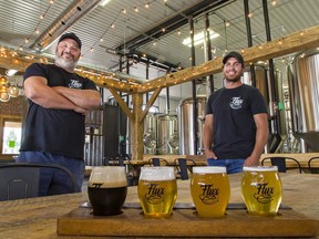 Jeremy Hansen (left) and Braden Cronmiller are owners of Flux Brewing Co., a new craft brewery in Scotland, Ontario that will open at the end of August.