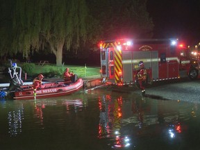 Firefighters from Brant and Haldimand counties searched the water of the Grand River on Wednesday night for a Hamilton man who was last seen on a personal watercraft in the water off Chiefswood Park in Six Nations.
