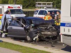 A serious motor vehicle collision late Friday afternoon in Brantford has claimed the lives of two people.