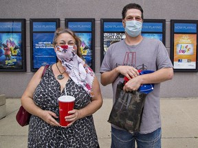 Christina and Ron LeBlanc are happy theatres like Galaxy Cinemas in Brantford have re-opened.