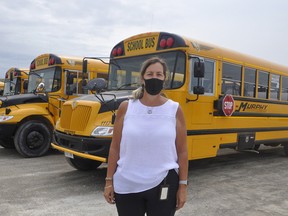 Della Carroll Smith, manager of Mitchell's Murphy Bus Lines depot, says her drivers are just as anxious about the re-start of school this fall as parents. ANDY BADER/MITCHELL ADVOCATE