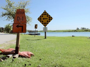 Shoreline erosion damage to various sections of Bluewater Line, just outside of Wallaceburg, has prompted the Municipality of Chatham-Kent to impose a partial road closure until further notice. (Jake Romphf/Postmedia Network)