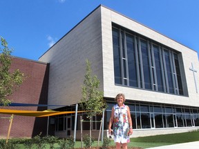 St. Clair Catholic District School Board director of education Deb Crawford is excited for the chance to welcome students to the new St. Angela Merici Catholic elementary school in north Chatham. (Ellwood Shreve/Chatham Daily News)