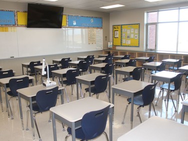 This is one of the classrooms at the new St. Angela Merici Catholic elementary school in Chatham. Ellwood Shreve/Chatham Daily News/Postmedia Network