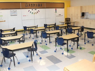 This is one of the new kindergarten rooms at the new St. Angela Merici Catholic elementary school in Chatham. Ellwood Shreve/Chatham Daily News/Postmedia Network
