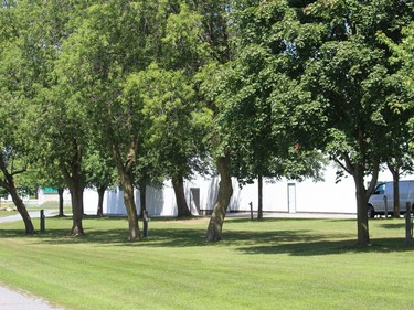 The vendor setup area behind the grandstand. Photo on Saturday, August 1, 2020, in Maxville, Ont. Todd Hambleton/Cornwall Standard-Freeholder/Postmedia Network