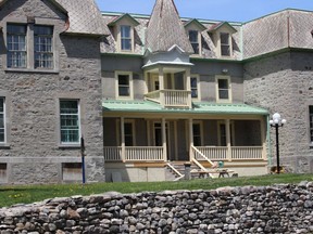 The restored double retaining wall in front of the impressive Bishop's House.Photo on May 21, 2020, in St. Raphael'sl, Ont. Todd Hambleton/Cornwall Standard-Freeholder/Postmedia Network