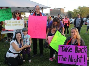 Some of the participants in the Take Back the Night event late last summer. Photo on Sept. 19, 2020, in Cornwall, Ont. Todd Hambleton/Cornwall Standard-Freeholder/Postmedia Network