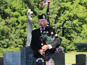 Ken Stephens performs at a commemoration of the 75th anniversary of V-J Day. Photo on Saturday, August 15, 2020, in Long Sault, Ont. Todd Hambleton/Cornwall Standard-Freeholder/Postmedia Network