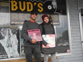 Jason Lavoie and his girlfriend Emily will take over Buds Records and Kool Things. He is holding Get Lost, Don't Lie by These Immortal Souls and Emily is holding Is The Is Are by Diiv. They plan to open the store in the middle of September, in Cornwall, Ont. Joshua Santos/Cornwall Standard-Freeholder/Postmedia Network
