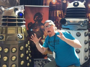 London Comic Con's Jacob Windatt has some fun with some Daleks from Dr. Who.