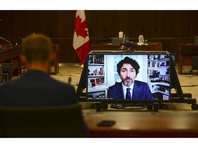 Prime Minister Justin Trudeau testifies before a Commons committee studying the WE controversy Thursday.