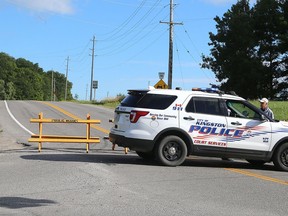 Kingston Police blocked off the portion of Joyceville Road between Middle Road and the Husky Truck Stop entrance near Hwy. 401 to investigate a serious motor vehicle collision that occurred in the early morning hours of Wednesday August 26, 2020.
