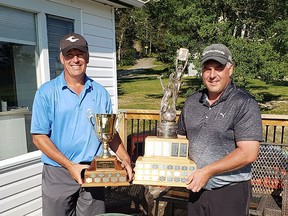 Bobby Breen won the 2020 Kirkland Lake Golf Club Men’s Club Championship in dramatic fashion on the weekend, holing his final shot from the 18th fairway to break a tie with Jed Allick and win the title by two shots.
