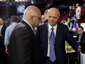Islanders head coach Barry Trotz, left, and GM Lou Lamoriello have found success in Long Island. GETTY IMAGES