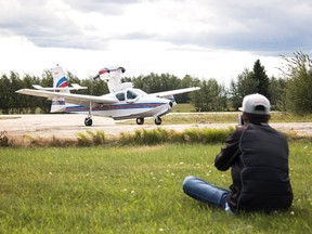 About 40 people were at the Mayerthorpe Airport to watch planes land as part of an air tour. Sadly, weather cut the tour short and only two plans arrived at the local airport.
Brigette Moore