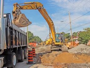 Work continues on the Cassells Street reconstruction project. PJ Wilson/The Nugget