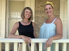 Stratford Perth Museum education and programs manager Peg Dunnem, left, and Breanne Ritchie, who works in the Stratford Festival’s education department, are collaborating on two independent performances that celebrate diversity. Cory Smith/The Beacon Herald