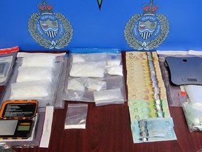 Four people were arrested Friday morning after about $56,000 in drugs – mostly meth – and cash was seized, Sarnia police said.