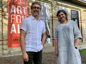 Gallery Stratford recently reopened thanks to sponsorship from Orr Insurance, which is taking care of admission fees for the rest of 2020. Pictured, Orr Insurance owner Rick Orr, and Gallery Stratford curator Angela Brayham. Cory Smith