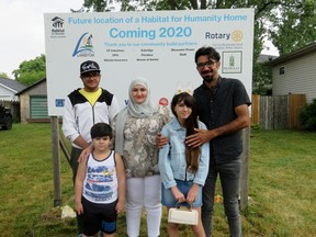 Kasra Mohammad, Jamila Youssef and their children Yadkar, Nanda and Adam will be moving to their Habitat for Humanity Sarnia-Lambton home in Petrolia in early 2021. Handout/Sarnia Observer/Postmedia Network