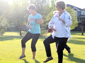 Parkland Tai Chi Association will begin to offer Qigong classes in October. Pictured, members of practice the martial art Tuesday, Aug. 25, 2020, in Spruce Grove's Jubilee Park. Photo by Evan J. Pretzer/Postmedia.