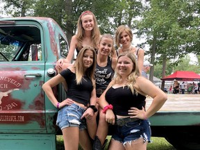 Local country music band Small Town Girls, consisting of (clockwise from front left) Hannah Van Maele, Delaney Blake, Haley Van Maele, Jillian Van Daalen, and Cassie Van Maele, will be playing at The Birdtown Jamboree in September. (Contributed photo)
