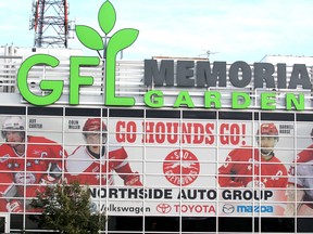 Exterior of GFL Memorial Gardens before Soo Greyhounds play North Bay Nugget in Sault Ste. Marie, Ont., on Saturday, Sept. 22, 2018. (BRIAN KELLY/THE SAULT STAR/POSTMEDIA NETWORK)