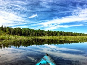 The sky over Levey Creek and Moore Lake was magical and there was barely even a breeze the day I paddled it.
