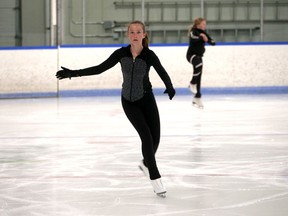 Tillsonburg Skating Club's Breanna Samways skates at the Colin Campbell Community Arena on Friday, Aug. 14. (Chris Abbott/Norfolk Tillsonburg News)
