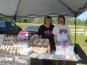 Liisa Ried and her daughter Raven had their products available during the first market.TP.JPG