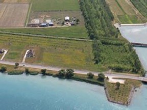 An aerial photograph of the Darcy McKeough Floodway, north of Wallaceburg. Repairs to the McKeough Dam was one of three St. Clair Region Conservation Authority projects designed to address water erosion that won't proceed this year after they didn't secure funding. Handout